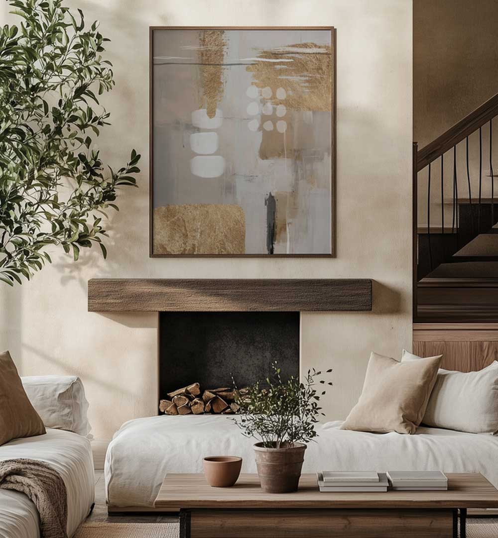CANVAS IN GOLD , ABSTRACT PAINTINGS