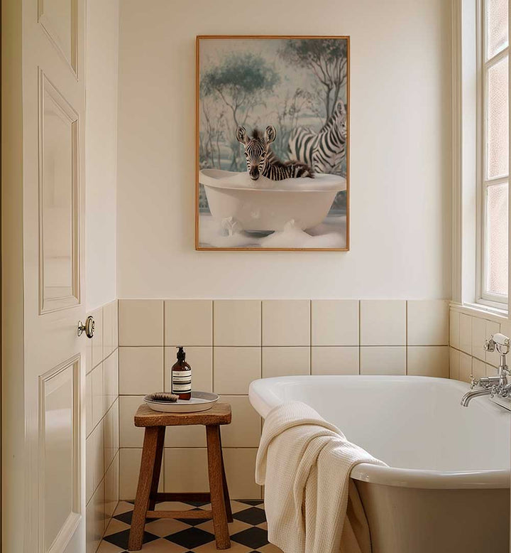 STRIPED BUBBLE JOY , BATHROOM ART PRINTS
