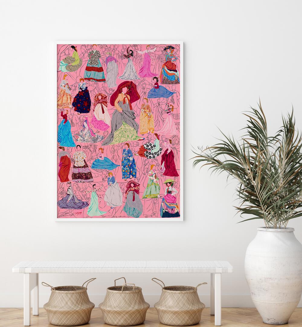 Colorful PICNIC, FASHION POSTERS showcasing stylish dresses, perfect for home decor and fashion enthusiasts.