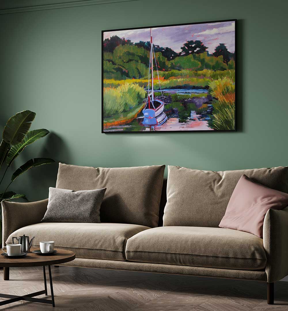 BOAT IN PLEASANT BAY , BEACH PAINTINGS