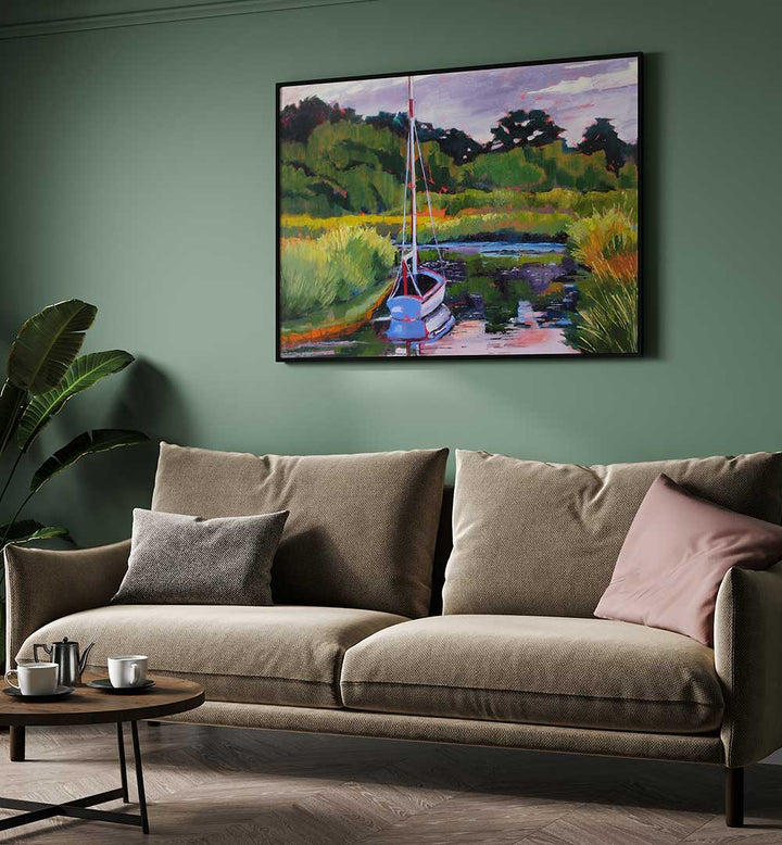 BOAT IN PLEASANT BAY , BEACH PAINTINGS
