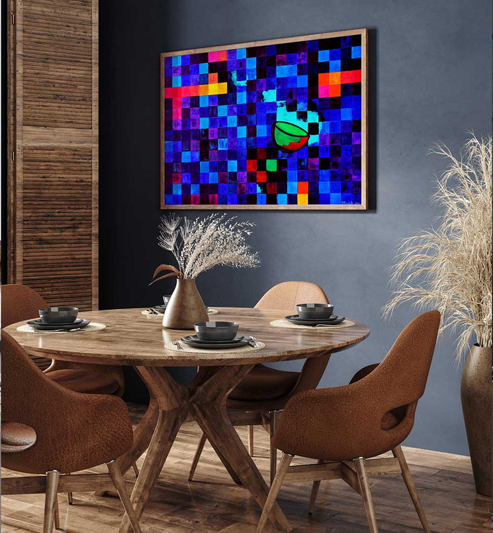 GREEN MOONLIGHT , GEOMETRIC ART PRINTS