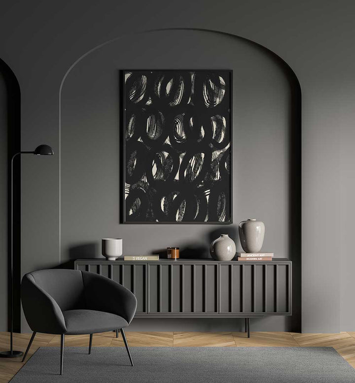 BLACK ABSTRACT BRUSH SCRIBBLE , ABSTRACT PAINTINGS