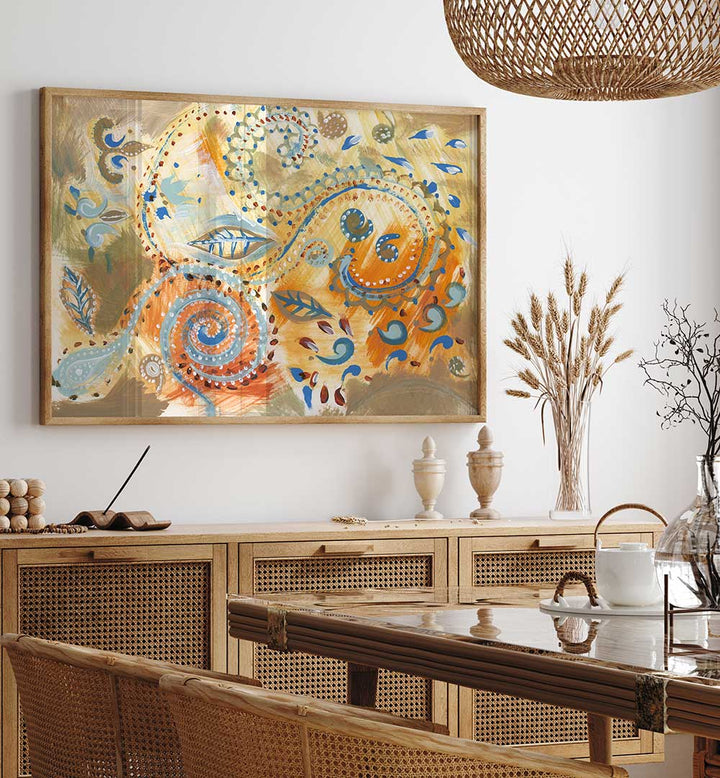 BOHEMIAN PATTERN I , BOHO ART PAINTINGS