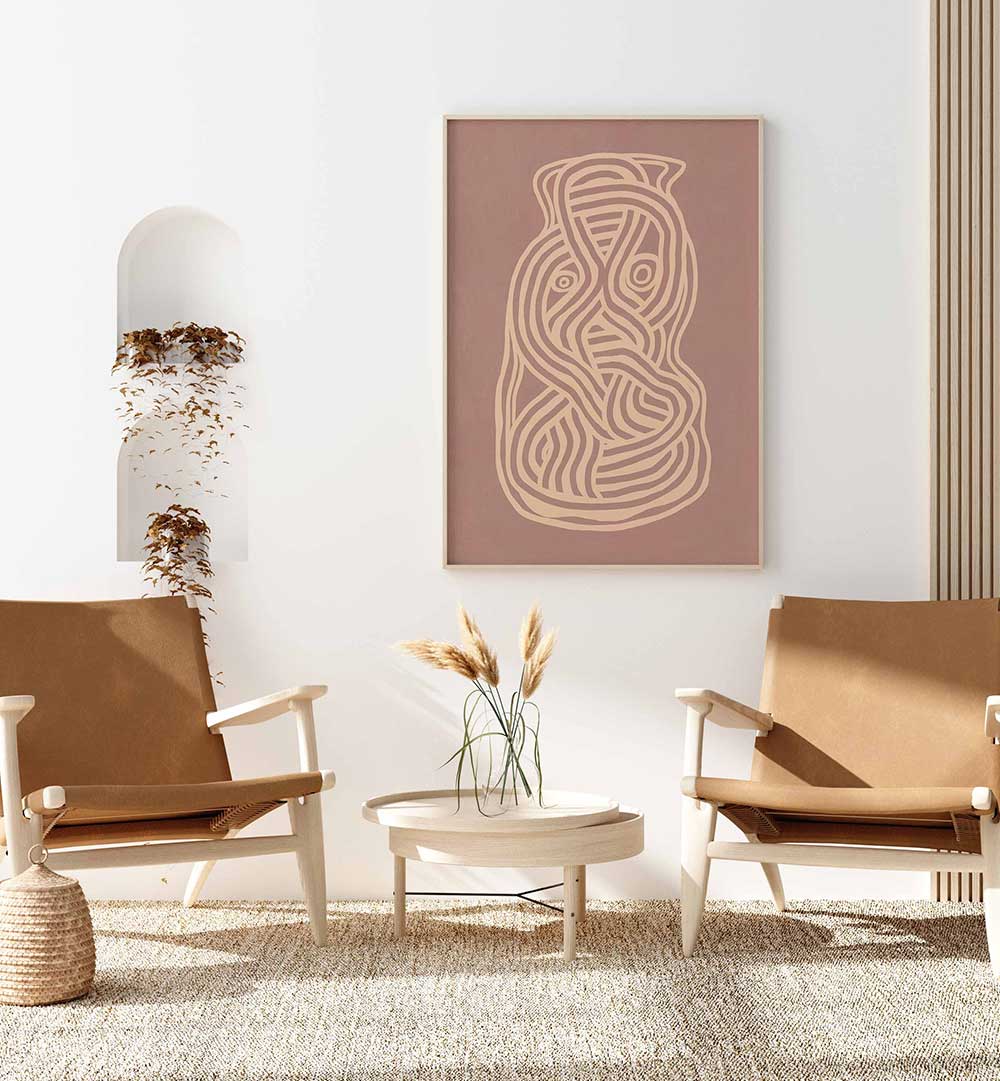 LINE ART ORGANIC SHAPE IN NUDE  ,LINE ART PAINTINGS