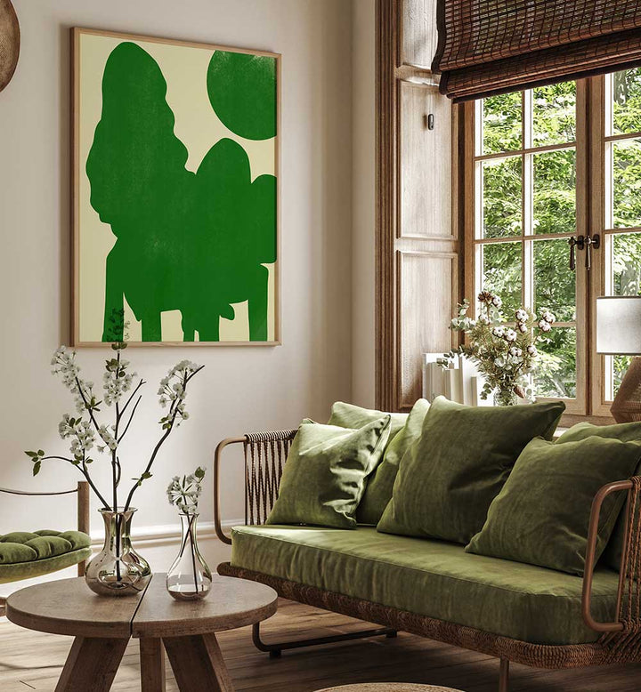 CUT OUT IN GREEN II , ABSTRACT PAINTINGS