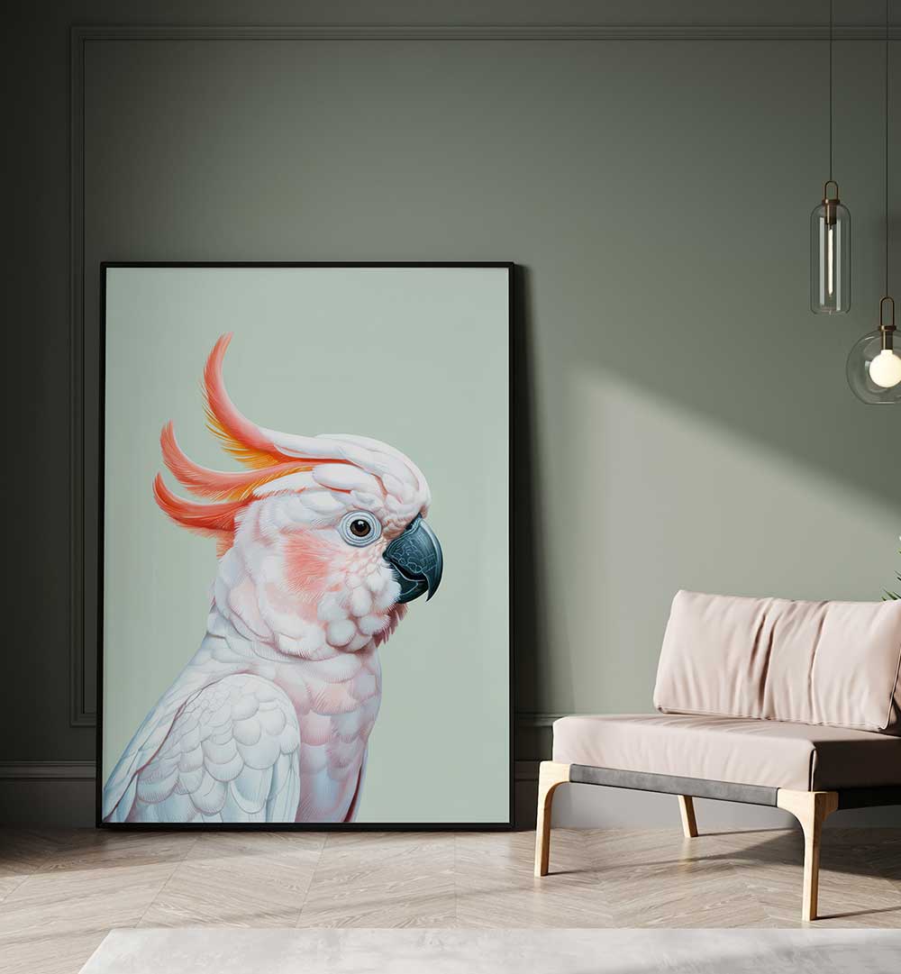 WHITE COCKATOO I , ANIMAL PAINTINGS