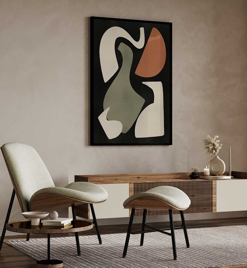 GEOMETRIC SHAPES IN EARTHY TONES III , ABSTRACT PAINTINGS