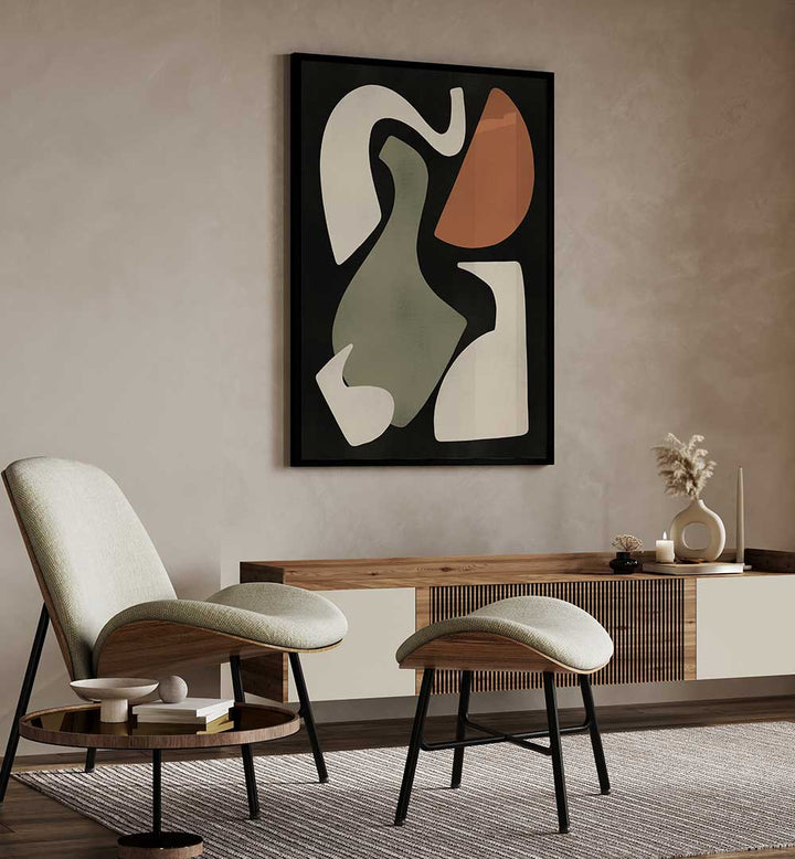 GEOMETRIC SHAPES IN EARTHY TONES III , ABSTRACT PAINTINGS