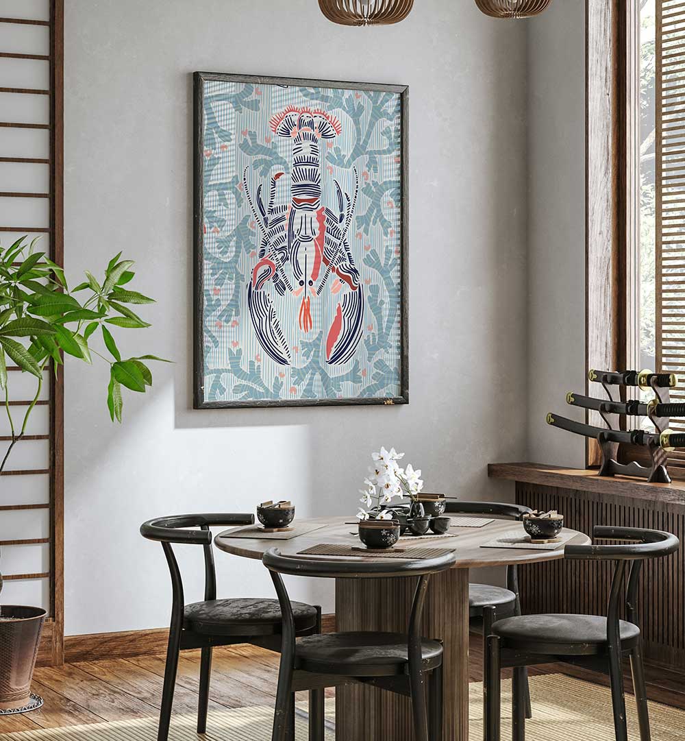 Transform your space with the elegant CRUSTACEAN CORE MINT, BAR & CAFE ART for a charming cafe ambiance.