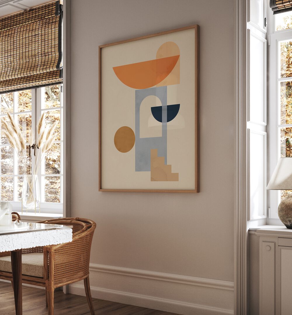 Modern geometric design with warm tones in COMPOSITIONS VII, BOHO ART PAINTINGS, perfect for enhancing any space.