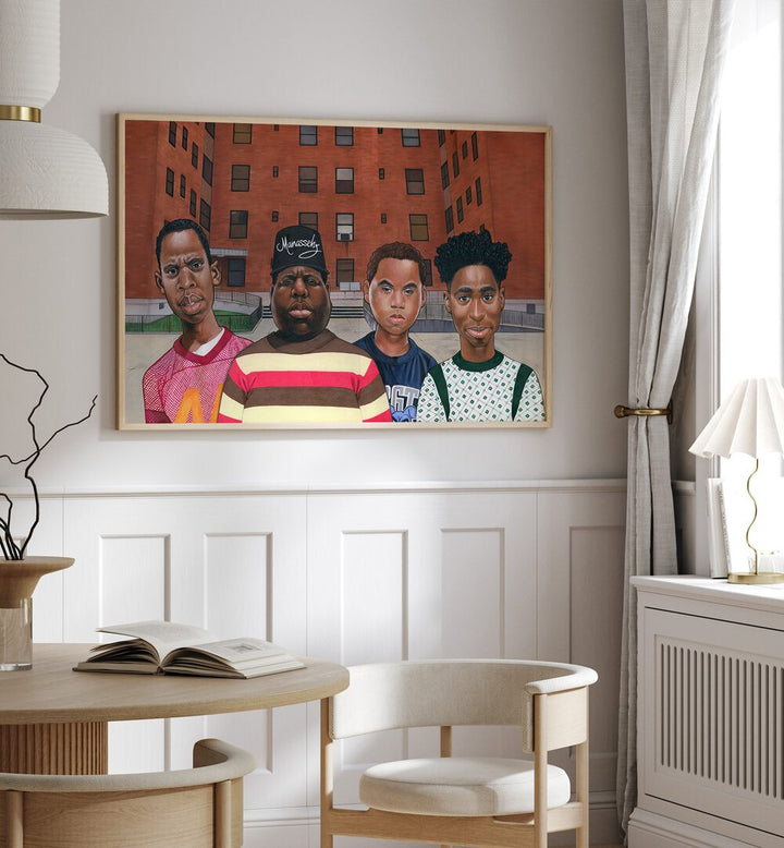 Experience urban artistry with BOYZ IN THE HOOD, AFRICAN ART PAINTINGS, celebrating hip hop legends and culture.