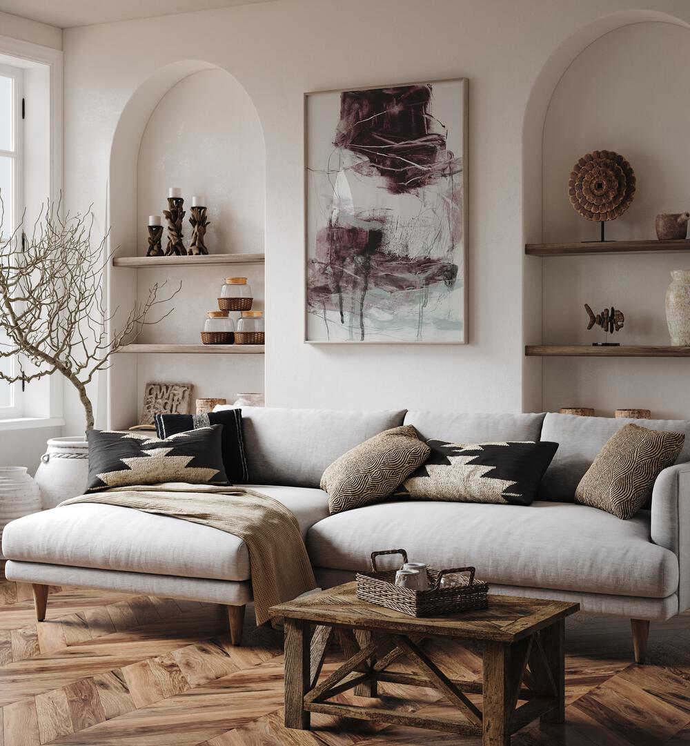 Stylish living room featuring ABSTRACT EXPRESSIONISM, ABSTRACT PAINTINGS that enhance creativity and emotion.