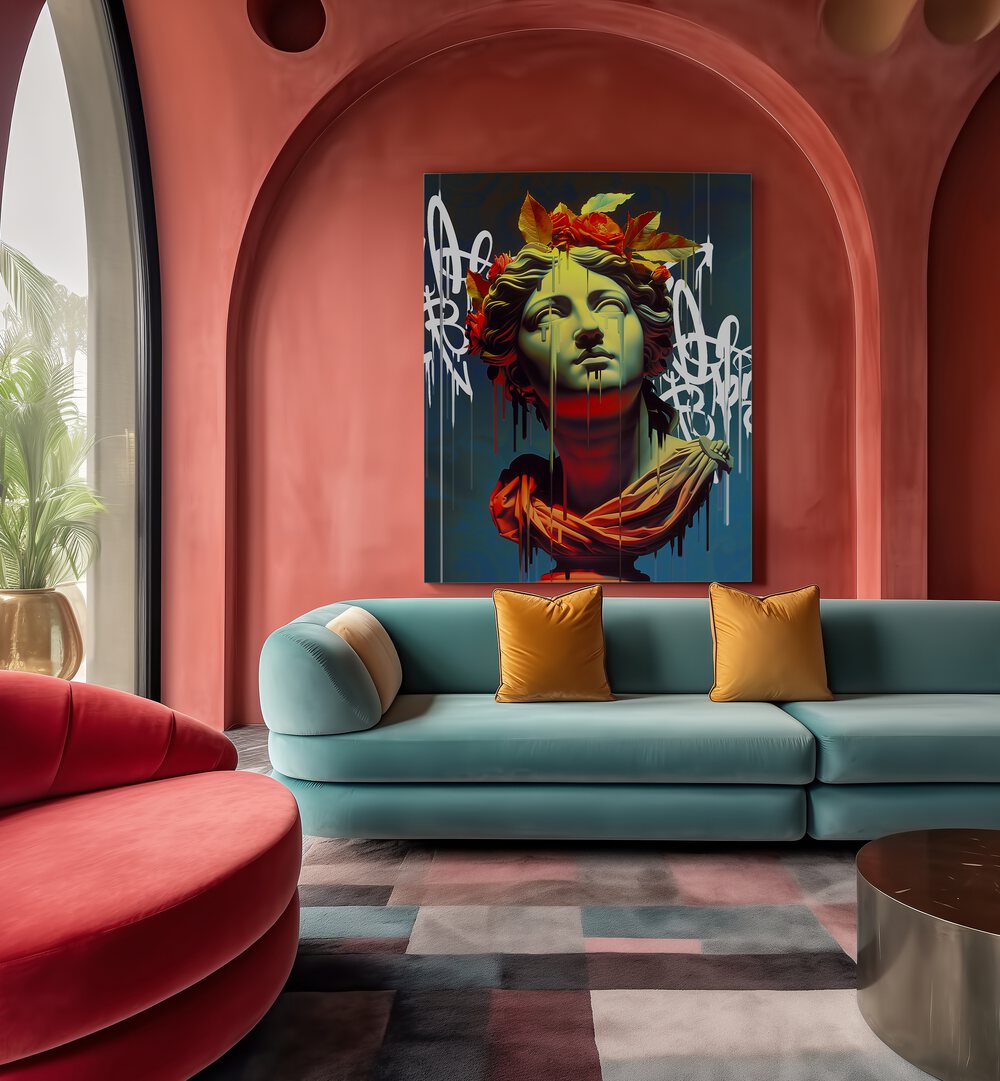 VANDAL IRIS, ALTERED ART PRINTS by DIKHOTOMY, enhances any room with vibrant, modern artistry and timeless elegance.
