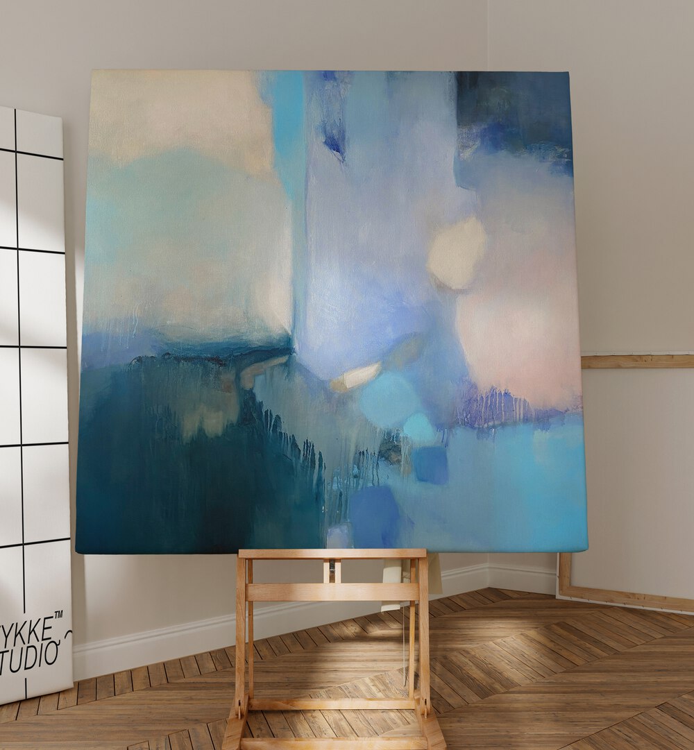 Colorful abstract painting titled "SAILING AWAY, ABSTRACT PAINTINGS" perfect for nautical-themed decor.