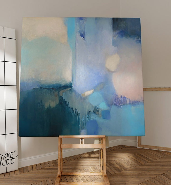 Colorful abstract painting titled "SAILING AWAY, ABSTRACT PAINTINGS" perfect for nautical-themed decor.