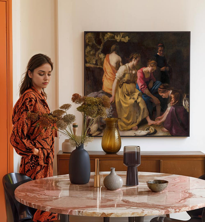 DIANA AND HER NYMPHS , VINTAGE PAINTINGS