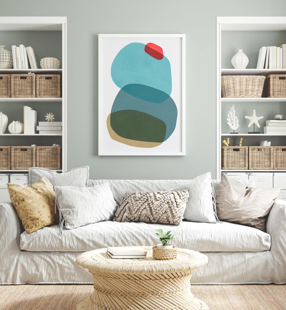 Vibrant ROCK OVERLAY III, ABSTRACT PAINTINGS enhance modern decor with stunning colors and shapes, perfect for any space.