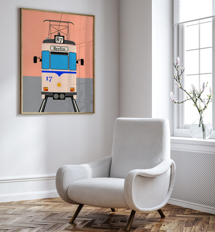 Colorful BERLIN TRAM, CAR POSTERS add urban charm to any space, capturing Berlin's iconic transport nostalgia.