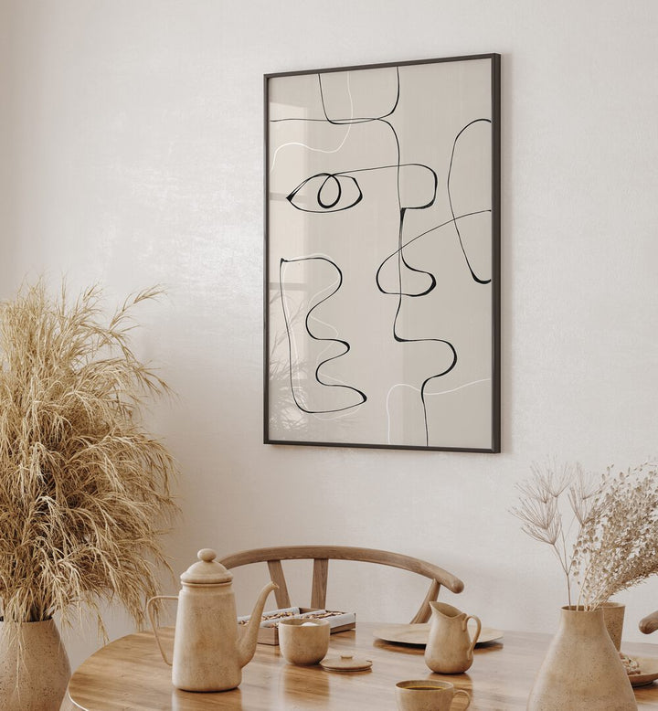 Stylish ABSTRACT FACE NO II, LINE ART PAINTINGS elevating modern home decor with captivating simplicity.