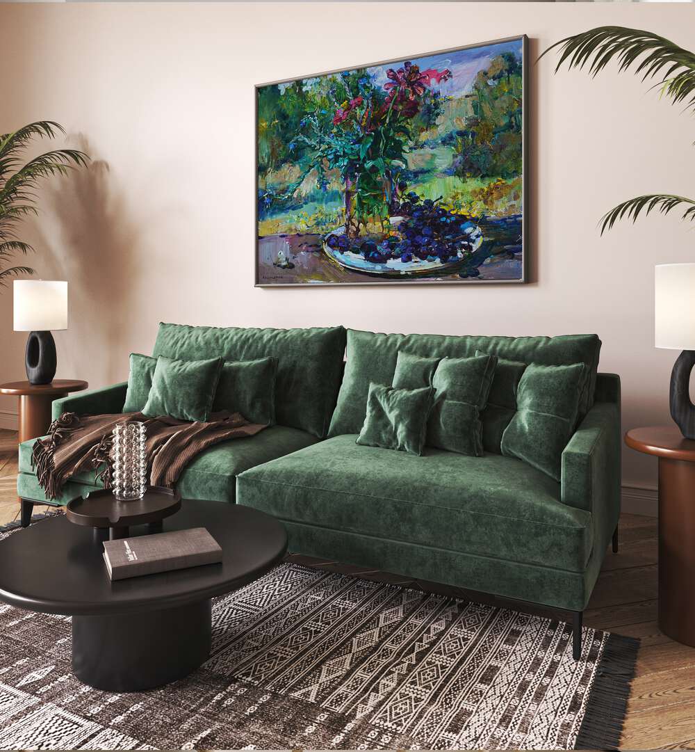 Elevate your space with WILDFLOWERS AND GRAPES, FLORAL FLOWER PAINTINGS, showcasing nature's beauty in vibrant colors.
