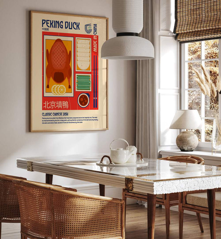 Elevate your space with PECKING DUCK, BAR & CAFE ART, showcasing a playful duck design for a charming ambiance.
