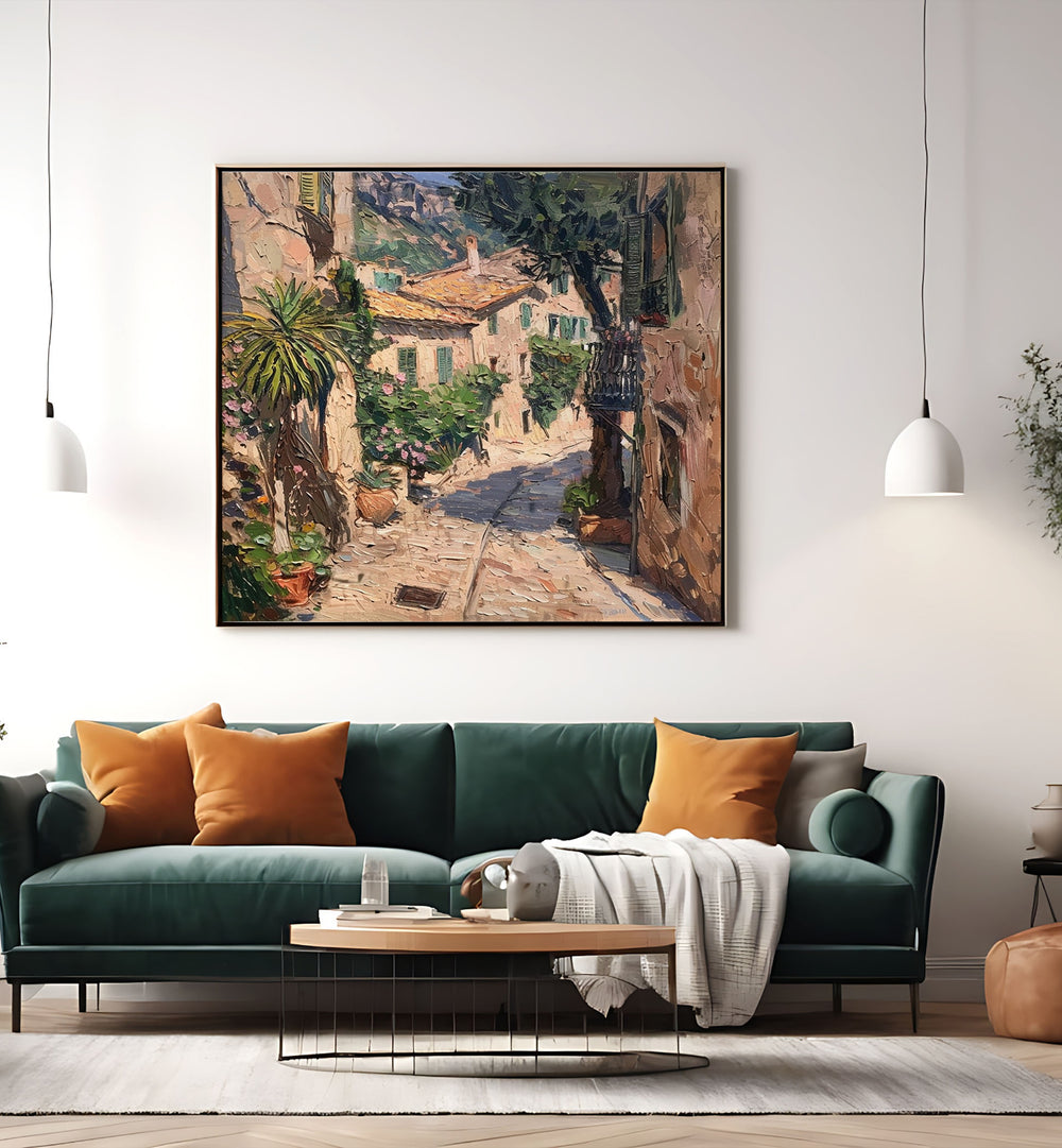 Stylish decor featuring the STREET IN MALLORCA II artwork, perfect for enhancing any modern living space.