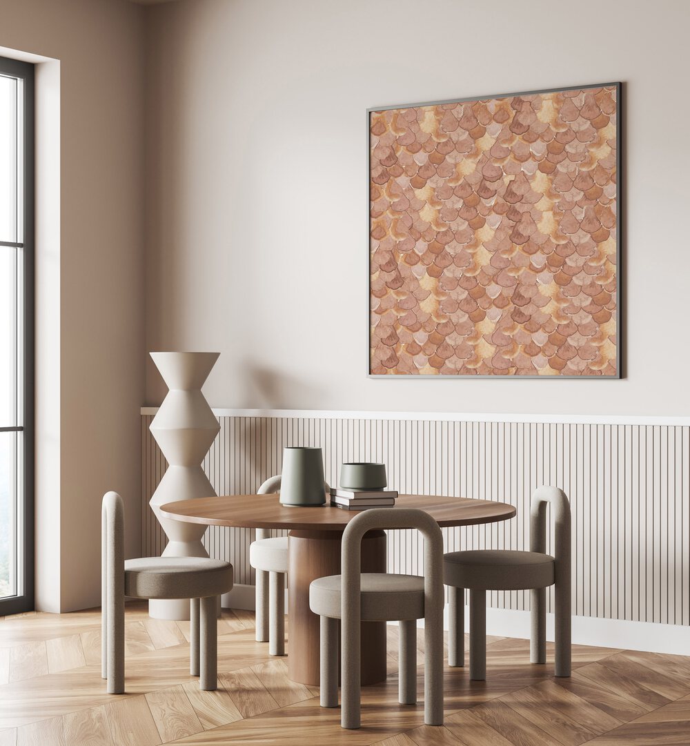 Stylish interior featuring ANIMAL PRINT XIV, ABSTRACT PAINTINGS, enhancing modern decor with a bold design.
