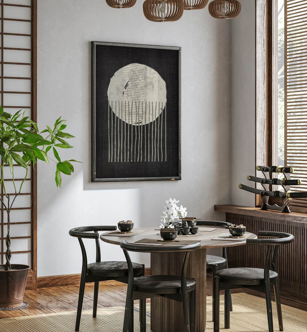 Stylish interior featuring THE COOL ROUND JELLYFISH, GEOMETRIC ART PRINTS adding elegance to the living space.