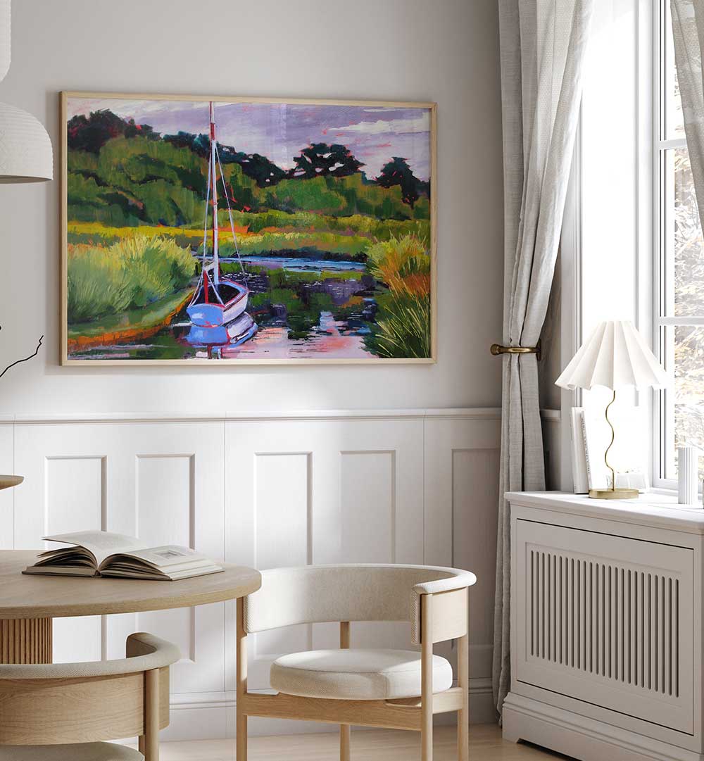 BOAT IN PLEASANT BAY , BEACH PAINTINGS