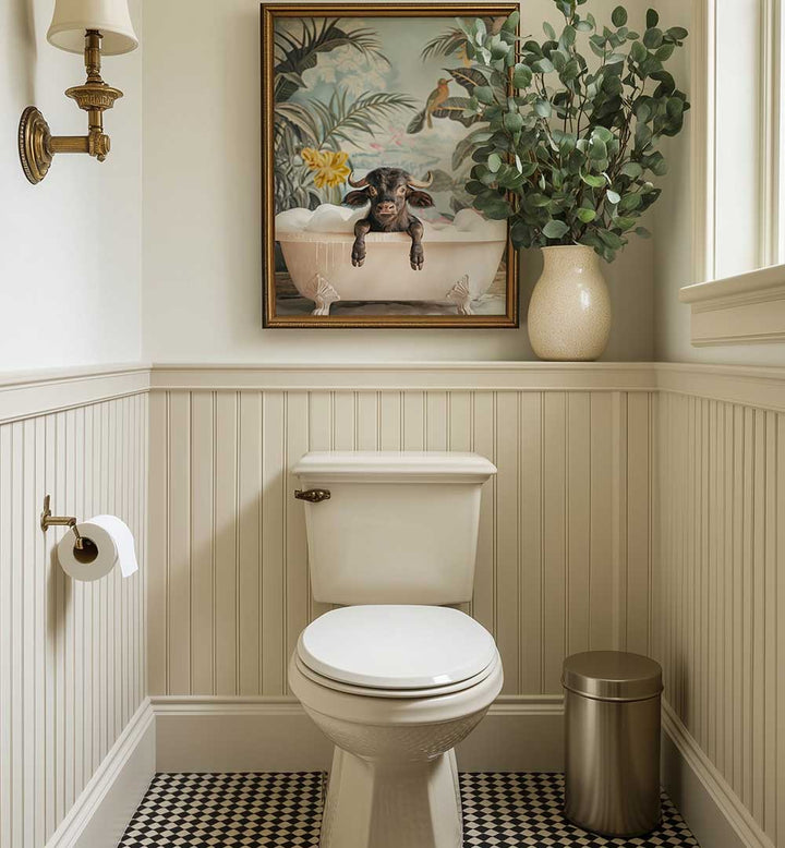 TROPICAL BUFFALO BATH , BATHROOM ART PRINTS
