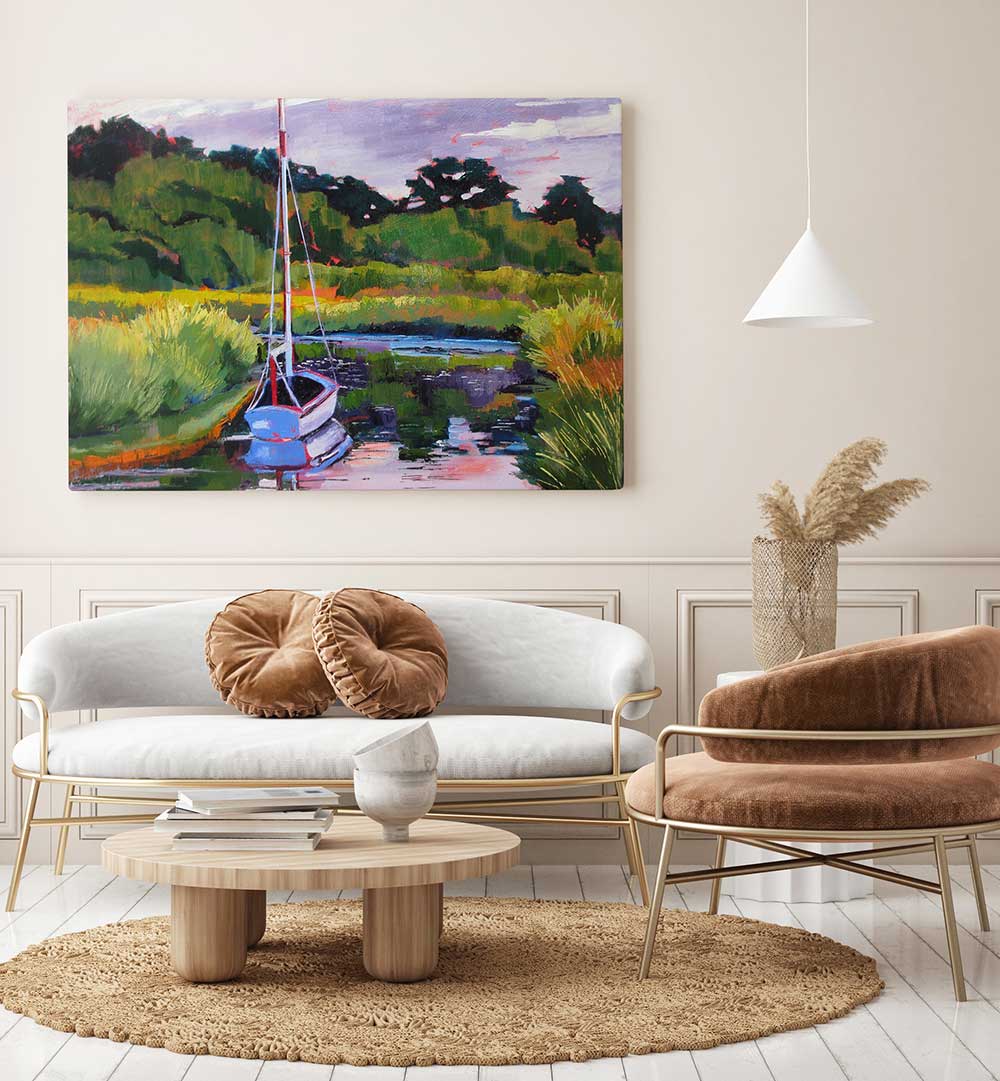 BOAT IN PLEASANT BAY , BEACH PAINTINGS
