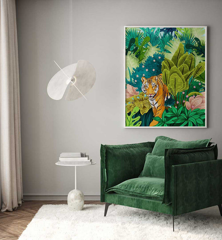 JUNGLE TIGER ART PRINT , ANIMAL PAINTINGS