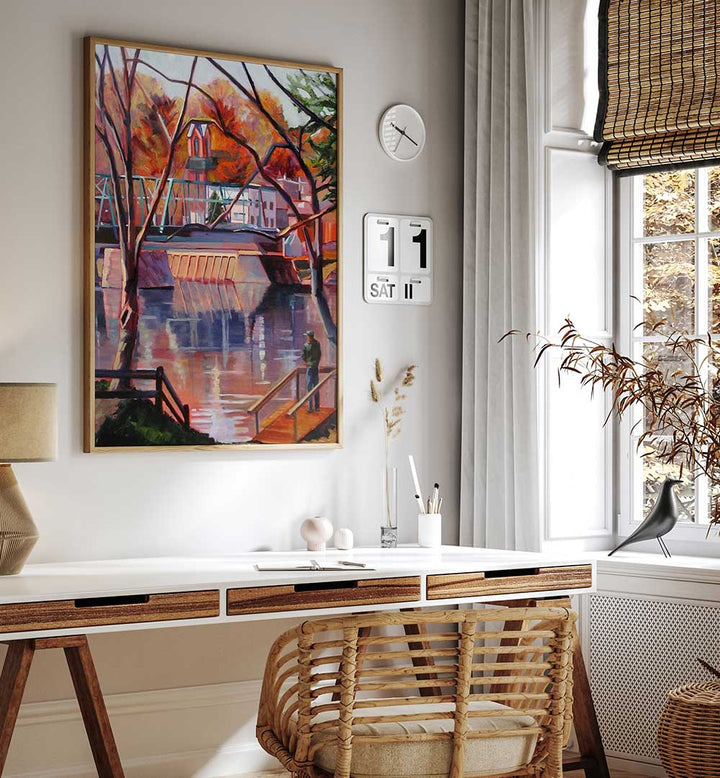 VIEW FROM LAMBERTVILLE , LANDSCAPE PAINTINGS