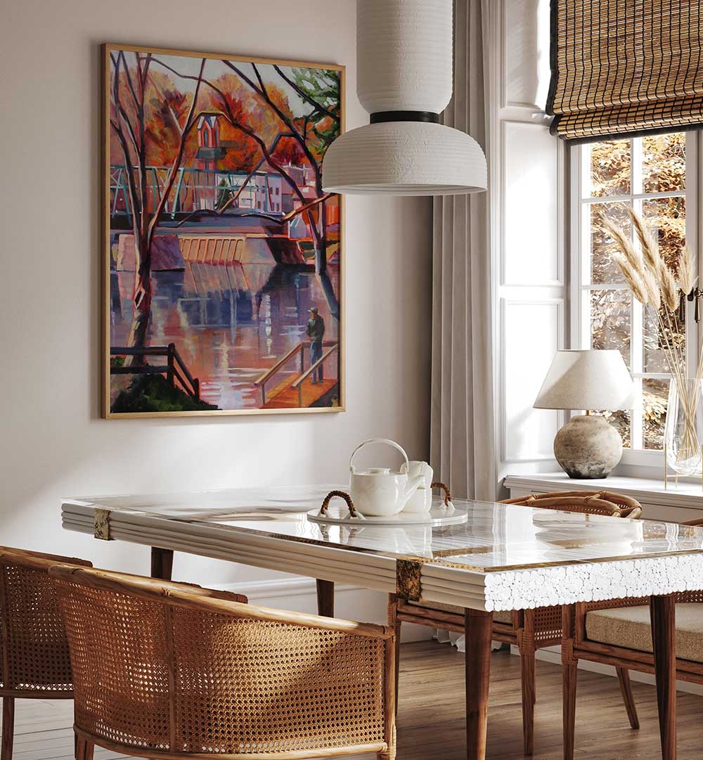 VIEW FROM LAMBERTVILLE , LANDSCAPE PAINTINGS