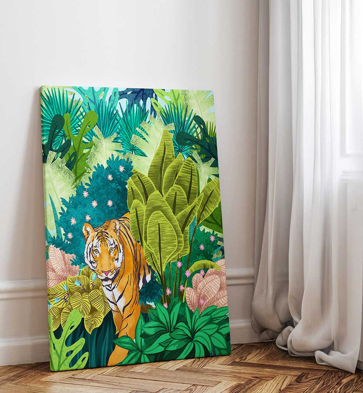 JUNGLE TIGER ART PRINT , ANIMAL PAINTINGS