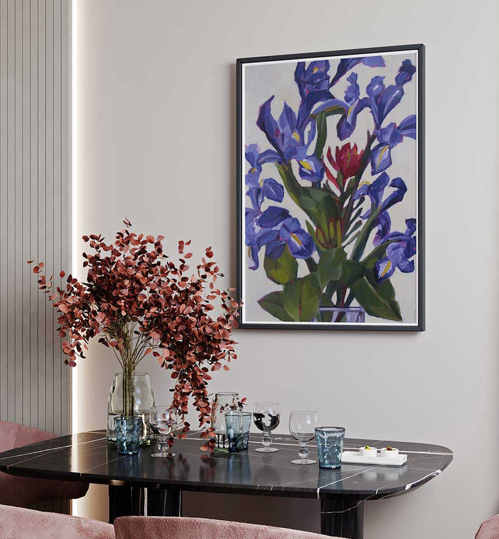 IRIS DESIGN , FLORAL FLOWER PAINTINGS