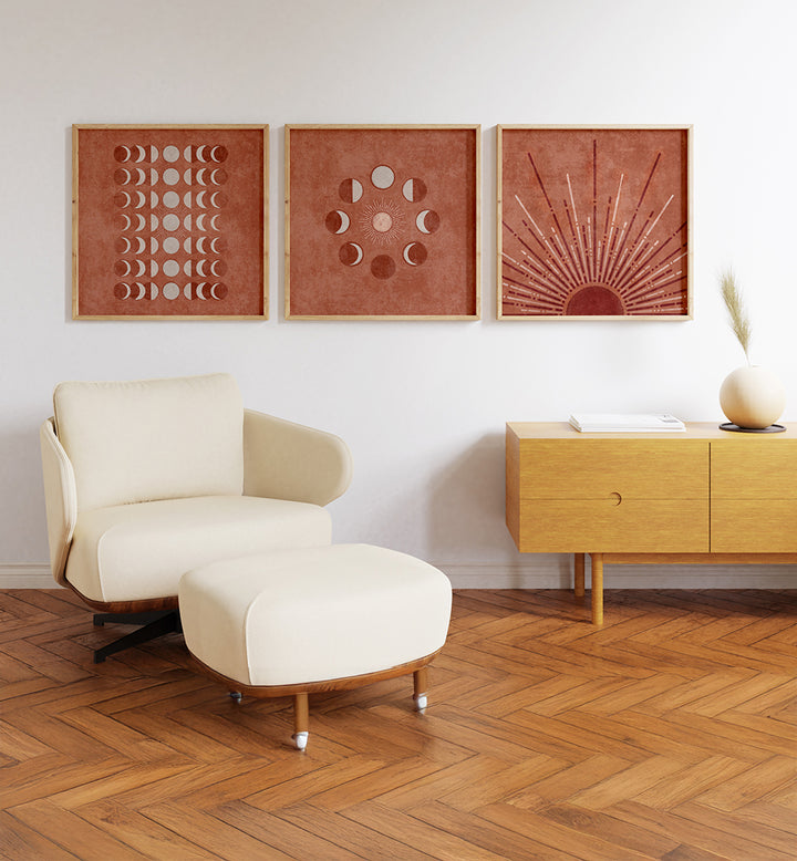 COSMIC DAWN , SET OF 3 PAINTINGS