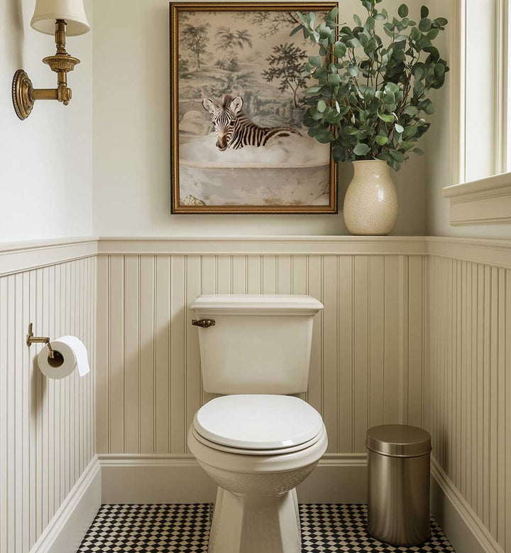 ZEBRA BUBBLE BLISS , BATHROOM ART PRINTS