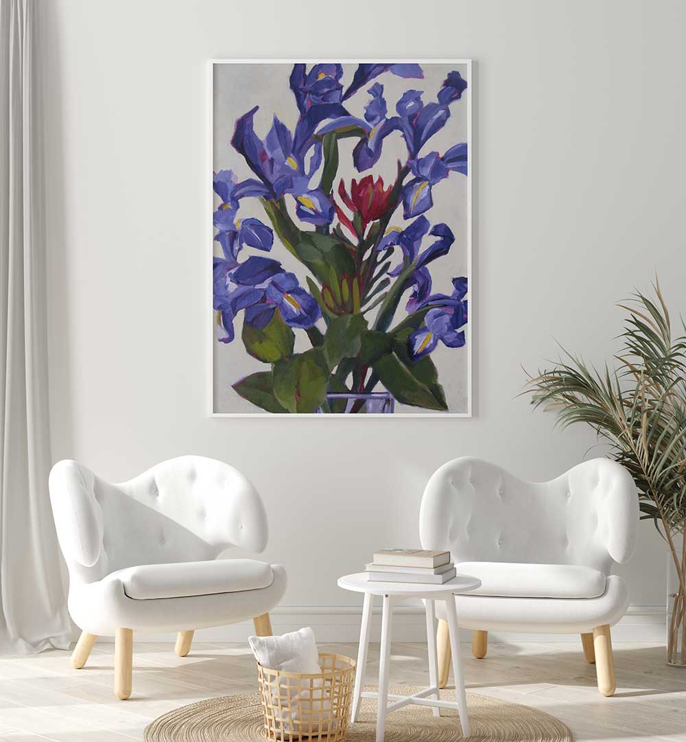IRIS DESIGN , FLORAL FLOWER PAINTINGS