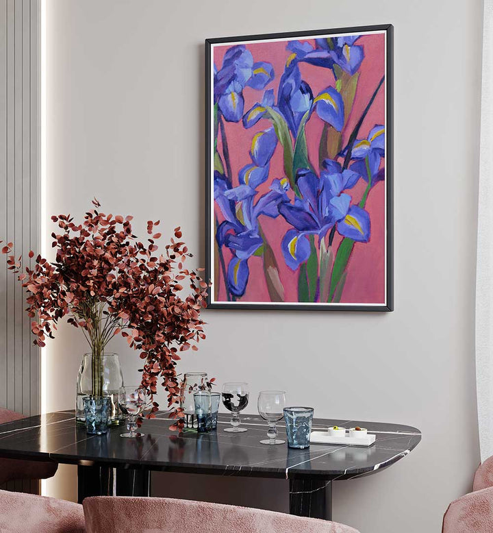 IRISES IV ,  FLORAL FLOWER PAINTINGS