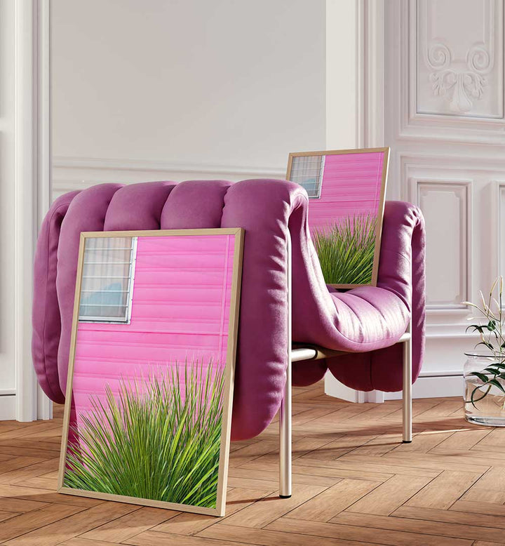 VINTAGE PINK CAMPER TRAILER WITH CACTUS ,PHOTOGRAPHY PRINTS