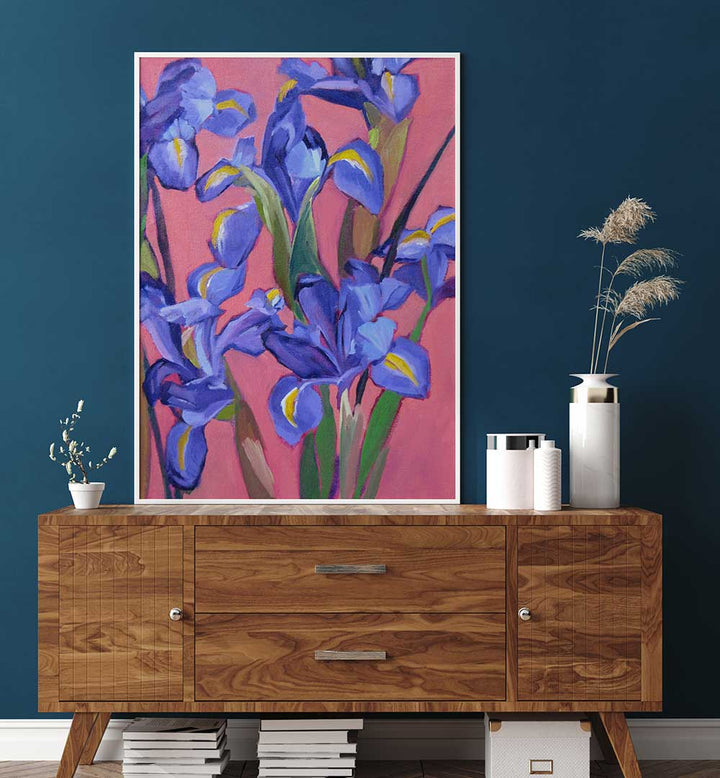 IRISES IV ,  FLORAL FLOWER PAINTINGS