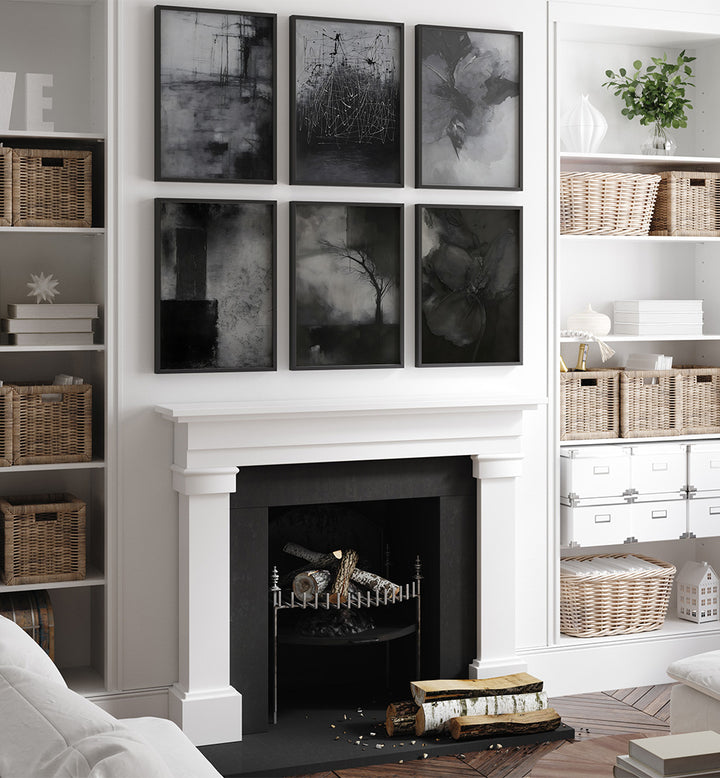 SOFT DARKNESS SET , SET OF 6 PAINTINGS