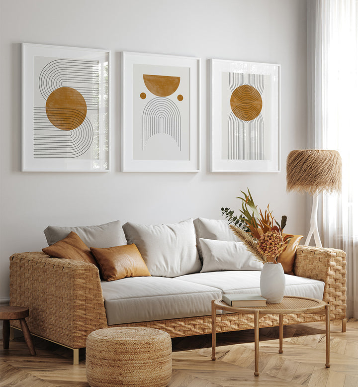 GOLDEN ARCHES , SET OF 3 PAINTINGS