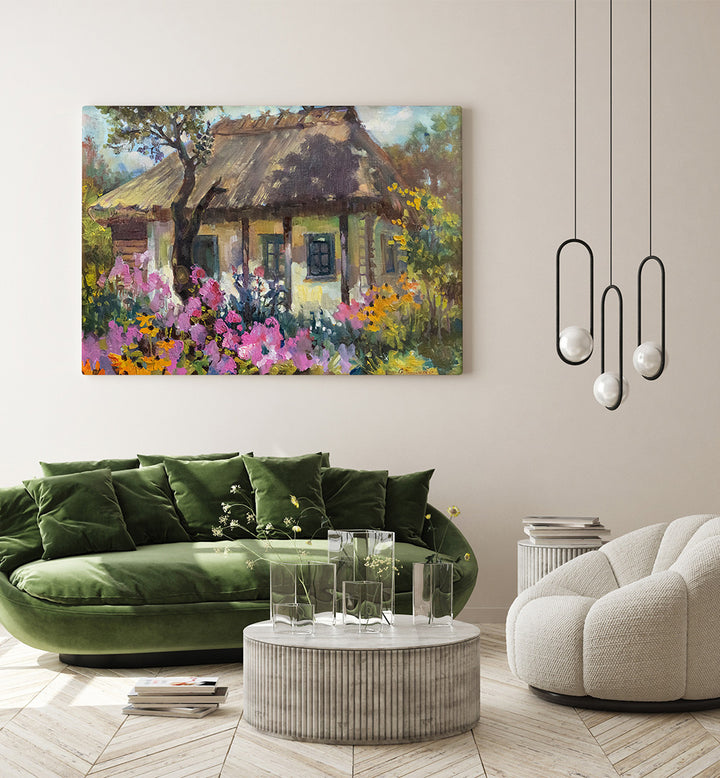 INDIAN HUT ,INDIAN ART PAINTINGS