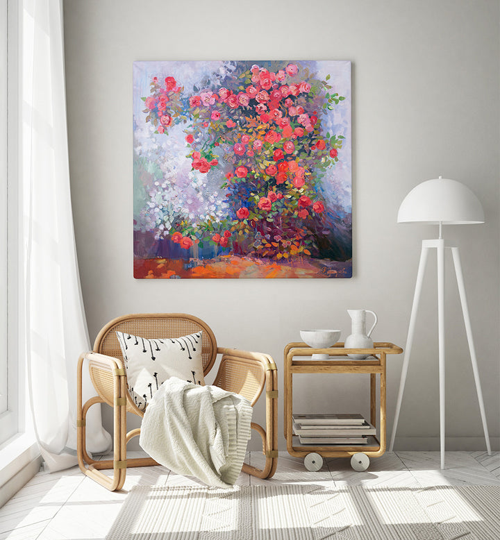 RED ROSES , FLORAL FLOWER PAINTINGS