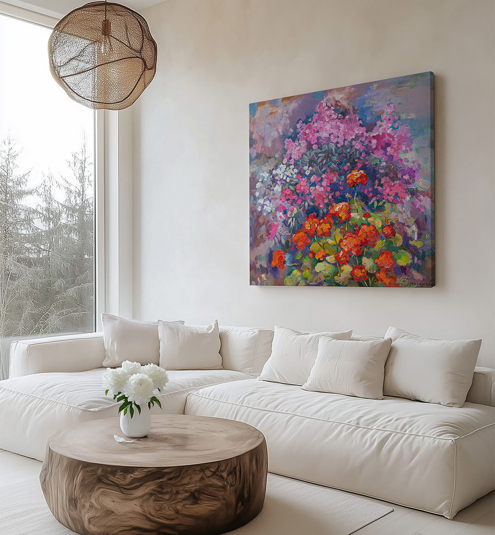 AROMA OF AUGUST , FLORAL FLOWER PAINTINGS