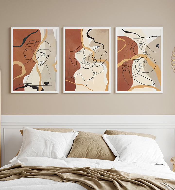 INTIMATE FORMS , SET OF 3 PAINTINGS