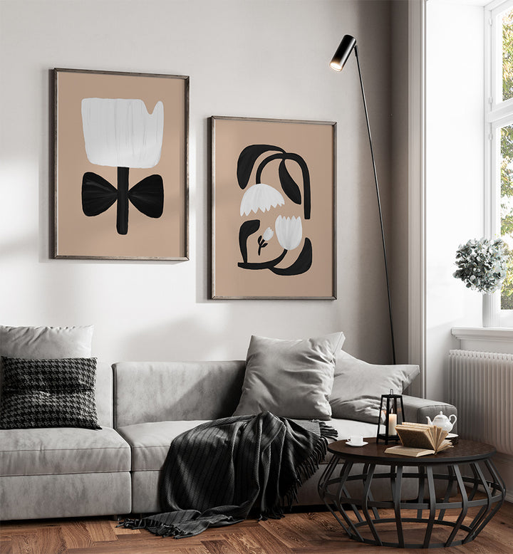 SHADOW BLOOMS SET , SET OF 2 PAINTINGS